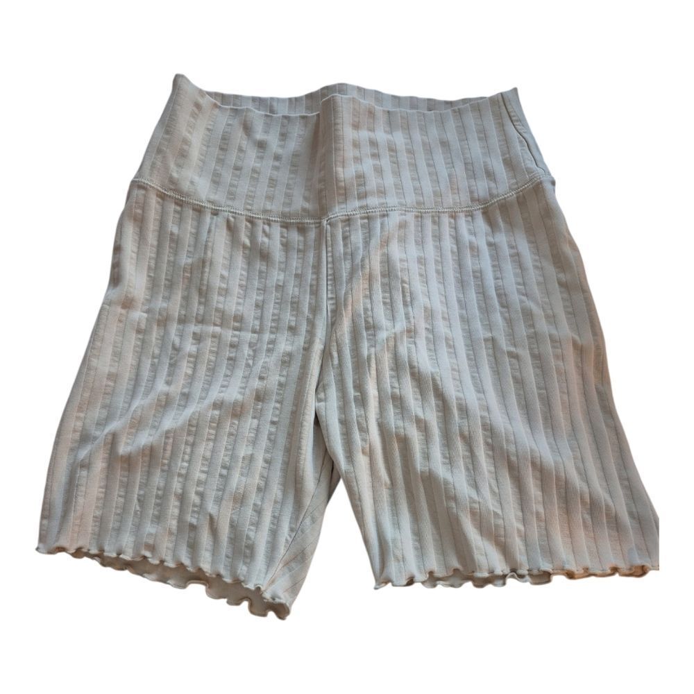 Aerie Womans Cream Ribbed Bike Shorts Xl - Picture 2 of 4
